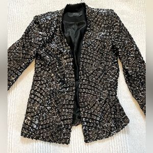 ZARA Black Sequin Blazer size L